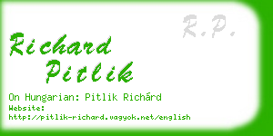 richard pitlik business card