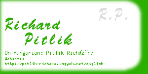 richard pitlik business card